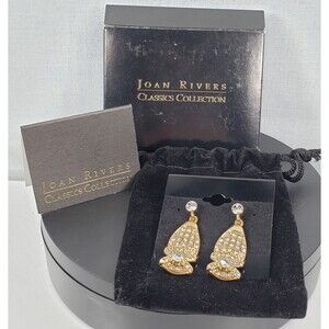 VTG 1990s Joan Rivers Crystal GT Beanie Cap Nome Pave Stones Post  Earrings